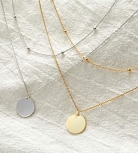 ネックレス・ペンダント LAZY DAWN double rings necklace Silver Double Rings Necklace with Cubic Zirconia